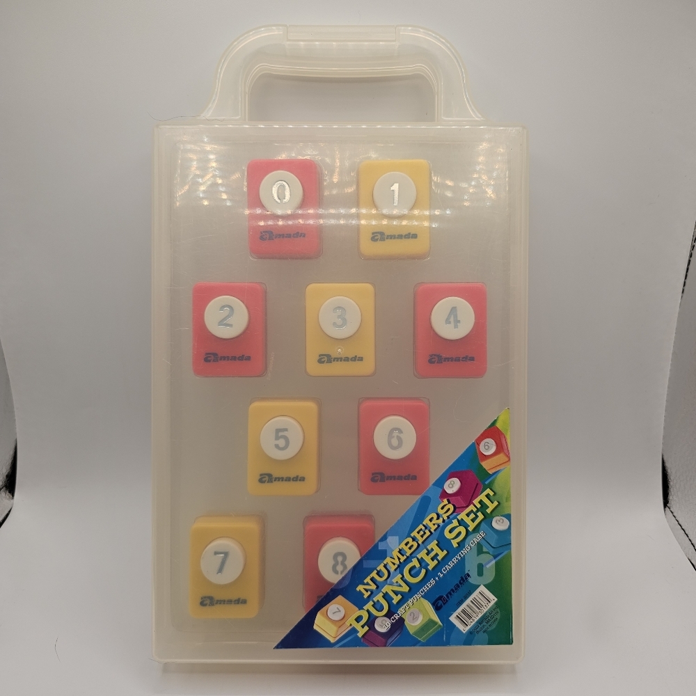 Numbers 0 - 9 Punch Set. 10 Punches with carrying case. Excellent Condition